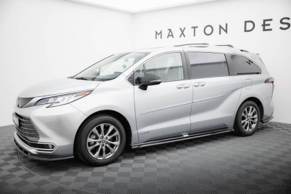 Prahové lišty Toyota Sienna Mk4 černý lesklý plast