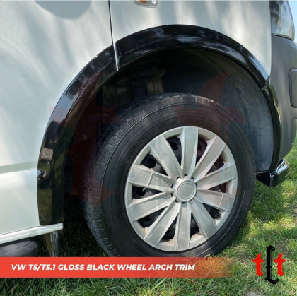Plastové lemy blatníků pro VOLKSWAGEN Transporter T5/T5.1 2003-2015 (černý lesk) s TÜV