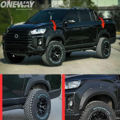 Plastové lemy blatníků pro SSANGYONG Musso Grand SWB 2018-2020 s TÜV