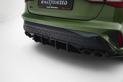 Spoiler zadního nárazníku Street pro Audi S3 Sportback 8Y Facelift černo červený