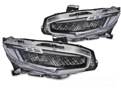 Přední světla LED pro HONDA CIVIC X 2016-2021 černá