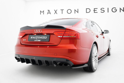 Prodloužení spoileru 3D Audi A5 Sportback S-Line 8T Facelift černý lesklý plast