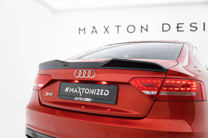 Prodloužení spoileru 3D Audi A5 Sportback S-Line 8T Facelift černý lesklý plast