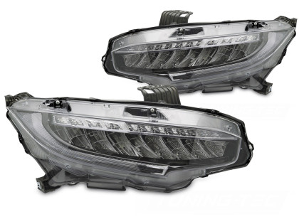 Přední světla LED pro HONDA CIVIC X 2016-2021 černá