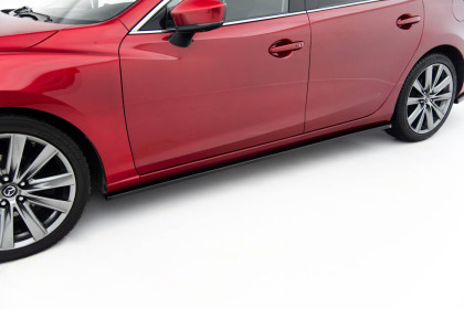 Prahové lišty V.2 Mazda 6 Mk3 Facelift černý lesklý plast