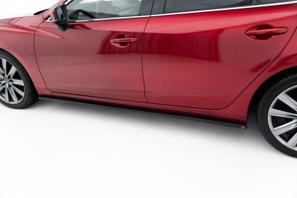 Prahové lišty V.2 Mazda 6 Mk3 Facelift černý lesklý plast