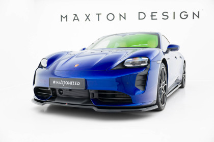 Spojler pod nárazník lipa Porsche Taycan Turbo S Mk1 černý lesklý plast