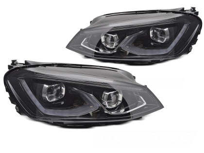 Přední světla s LED pro VW Golf 7 2017-2019 černá