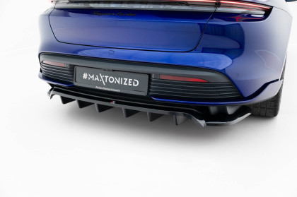 Spoiler zadního nárazniku Porsche Taycan Turbo S Mk1  černý lesklý plast