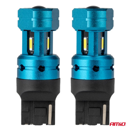 CANBUS LED žárovky T20 7440 W21W 4SMD 1860 White 12V 24V AMiO-04254