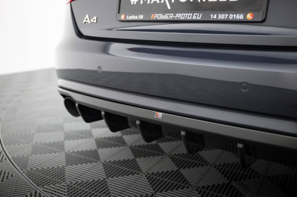 Zadní difuzor Audi A4 B8 Facelift černý lesklý plast - single duplex