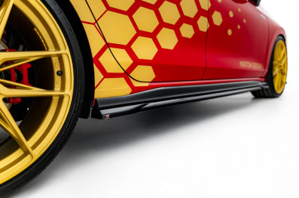 Prahové lišty V.1 Volkswagen Golf GTI Clubsport Mk8 Facelift černý lesklý plast