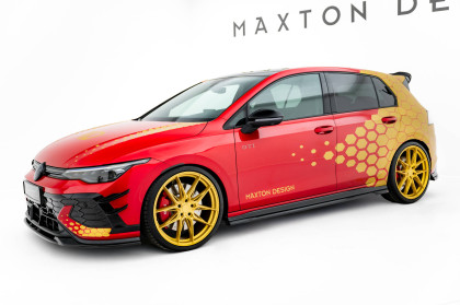 Prahové lišty V.1 Volkswagen Golf GTI Clubsport Mk8 Facelift černý lesklý plast