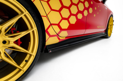 Prahové lišty V.2 Volkswagen Golf GTI Clubsport Mk8 Facelift černý lesklý plast