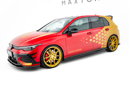 Prahové lišty V.2 Volkswagen Golf GTI Clubsport Mk8 Facelift černý lesklý plast