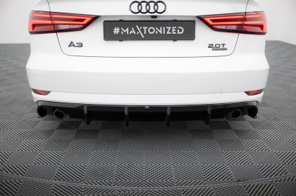 Zadní difuzor Audi A3 Sedan 8V Facelift černý lesklý plast - single duplex