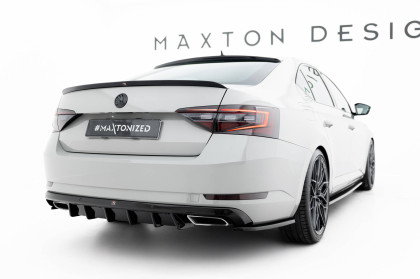 Splittery zadní boční V.3 Škoda Superb Liftback / Combi Mk3 černý lesklý plast