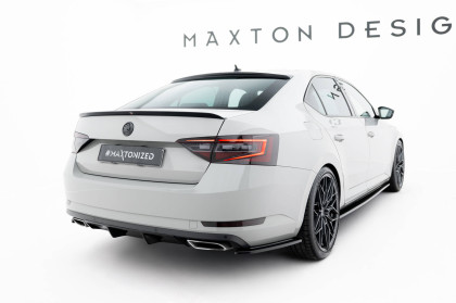 Splittery zadní boční V.2 Škoda Superb Liftback / Combi Mk3 černý lesklý plast
