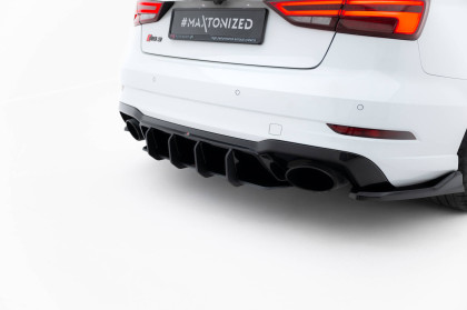 Spoiler zadního nárazníku Street pro V.2 Audi RS3 Sedan 8V Facelift černo červený