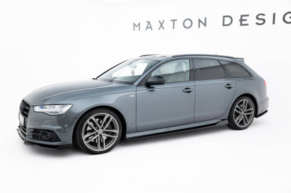 Prahové lišty V.2 Audi A6 / A6 C7 S-line/ S6 C7 Facelift černý lesklý plast