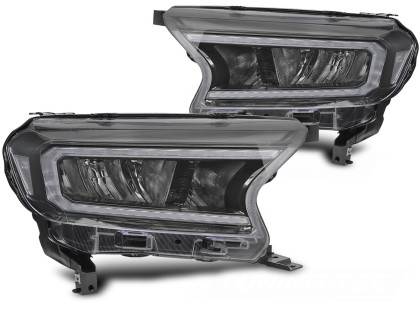 Přední světla LED pro FORD RANGER V 2016-2022 černá