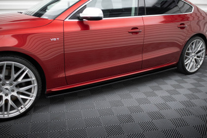 Prahové lišty Audi S5 / A5 / A5 S-Line 8T / 8T FL Sportback černý lesklý plast