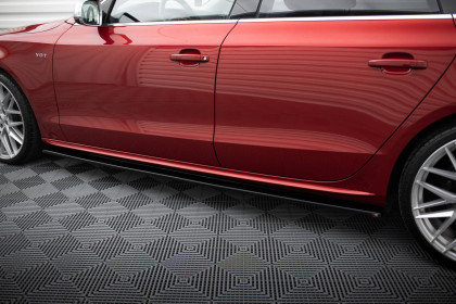 Prahové lišty Audi S5 / A5 / A5 S-Line 8T / 8T FL Sportback černý lesklý plast