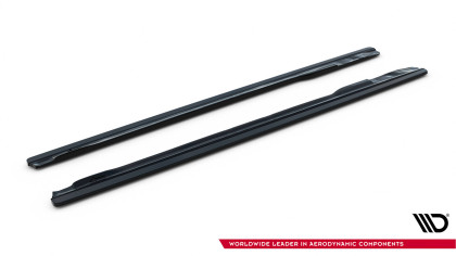 Prahové lišty Audi S5 / A5 / A5 S-Line 8T / 8T FL Sportback černý lesklý plast