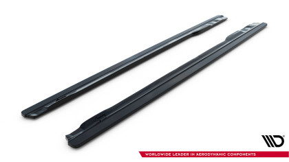 Prahové lišty Audi S5 / A5 / A5 S-Line 8T / 8T FL Sportback černý lesklý plast