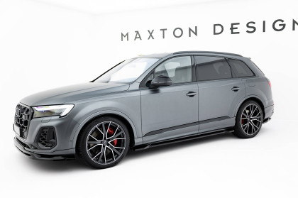 Prahové lišty Audi Q7 S-Line Mk2 Facelift 2 černý lesklý plast