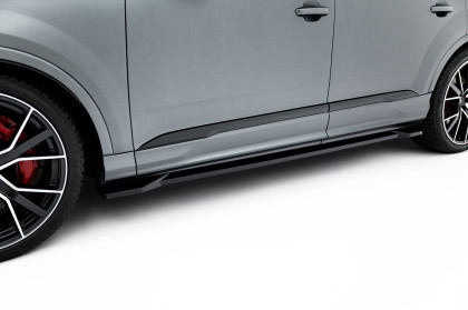 Prahové lišty Audi Q7 S-Line Mk2 Facelift 2 černý lesklý plast