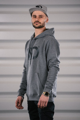Pánská mikina s kapucí v šedé barvě