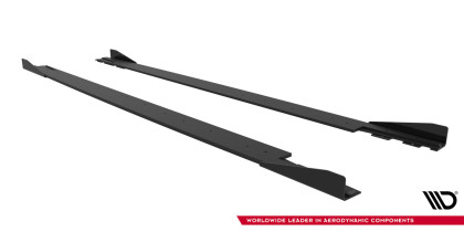 Prahové lišty Street pro + flaps Mercedes-AMG CLE 53 C236 černo červené
