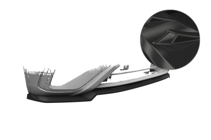 Spoiler pod přední nárazník CSR CUP pro VW Tiguan 2 (Typ AD) Allspace 2021- carbon look lesklý