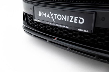Spojler pod nárazník lipa V.1 Škoda Octavia RS Liftback / Combi Mk4 Facelift černý lesklý plast