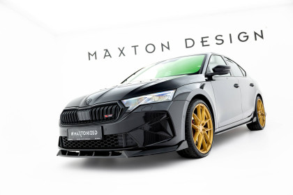 Spojler pod nárazník lipa V.2 Škoda Octavia RS Liftback / Combi Mk4 Facelift černý lesklý plast