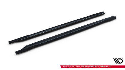 Prahové lišty V.1 Škoda Octavia RS Liftback / Combi Mk4 / Mk4 Facelift černý lesklý plast