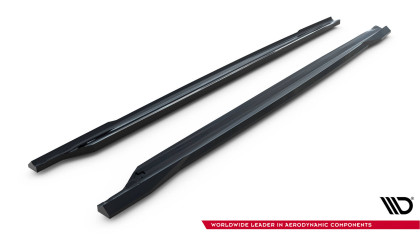Prahové lišty V.1 Škoda Octavia RS Liftback / Combi Mk4 / Mk4 Facelift černý lesklý plast