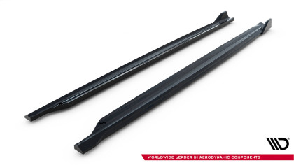 Prahové lišty V.2 Škoda Octavia RS Liftback / Combi Mk4 / Mk4 Facelift černý lesklý plast