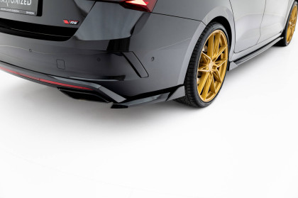 Splittery zadní boční V.2 Škoda Octavia RS Liftback / Combi Mk4 / Mk4 Facelift černý lesklý plast