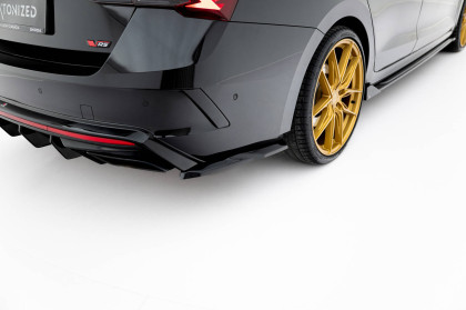 Splittery zadní boční V.3 Škoda Octavia RS Liftback / Combi Mk4 / Mk4 Facelift černý lesklý plast