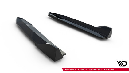 Splittery zadní boční V.4 Škoda Octavia RS Liftback / Combi Mk4 / Mk4 Facelift černý lesklý plast