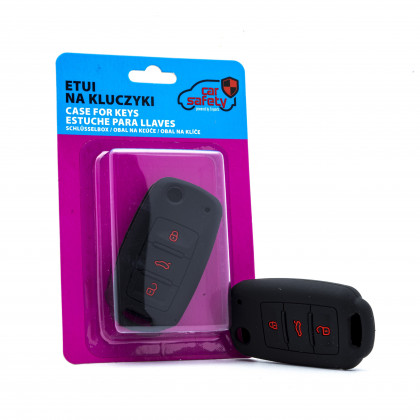 EPKC74 BLACK CAR KEY COVER SKODA VOLKSWAGEN