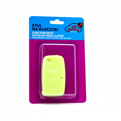 EPKC07 NEON GREEN CAR KEY COVER VOLKSWAGEN SKODA SEAT