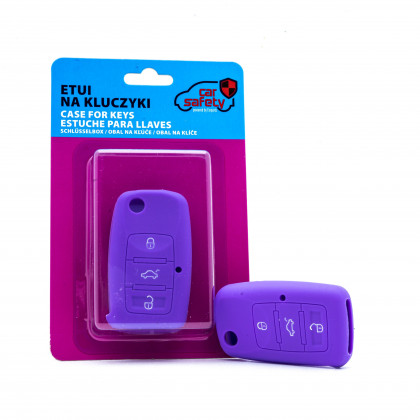 EPKC06 PURPLE CAR KEY COVER VOLKSWAGEN SKODA SEAT