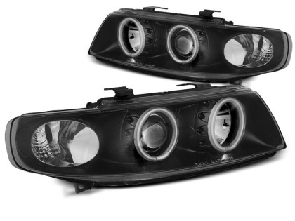 Přední světla angel eyes CCFL Seat Leon 99-05 černá