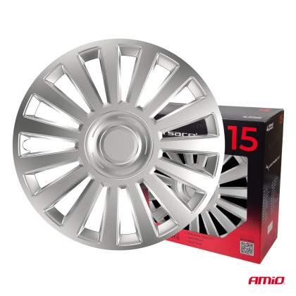 Poklice Luxury 15” stříbrná sada 4ks COLOR BOX