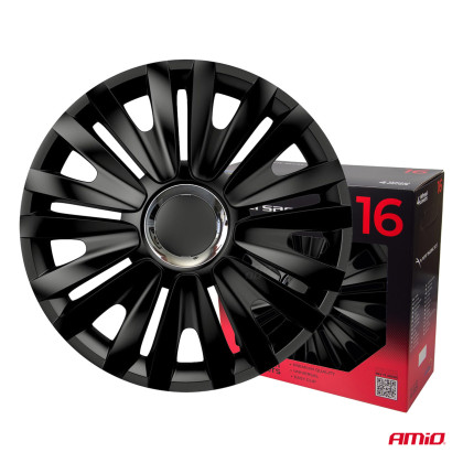 Poklice Royal 16” černá sada 4ks COLOR BOX