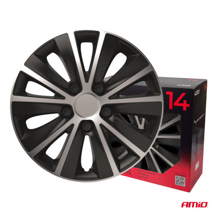 Poklice Rapide 14” černo - stříbrná sada 4ks COLOR BOX