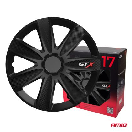Poklice GTX 17” černý karbon sada 4ks COLOR BOX